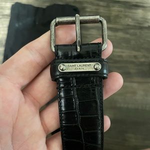COPY - Women’s YSL Black Leather Snakeskin Belt
